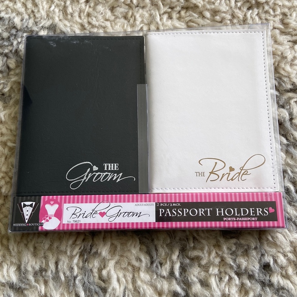 New Bride and Groom passport holders